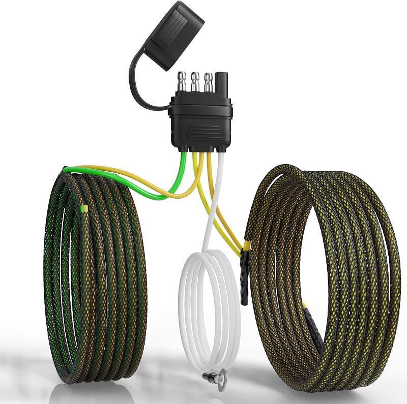 Oyviny 4 Pin 5 Wire Trailer Wiring Harness 22FT for Rewiring Both-Side Taillights, Pure Copper Wishbond Trailer Light