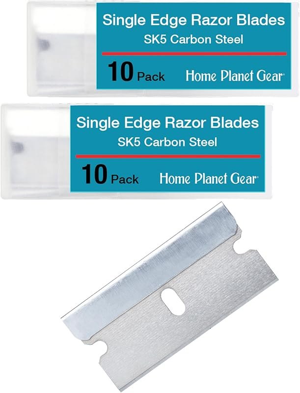 Single Edge Razor Blades - Two 10 Packs - 20 Blades - Heavy Duty SK5 Steel Utility Razor Blade Replacement in
