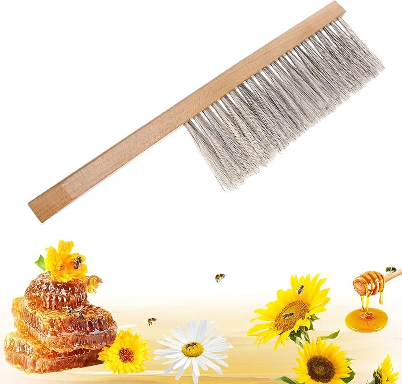 Acostop 13.8" Soft Natural Horsehair Beekeeping Brush for Beekeepers — bee brush for hive tool under 30 budget