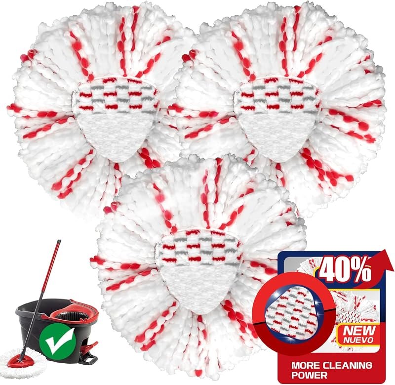 3 Pack Spin Mop Head Replacement — spin mop refill kit for spin mop refill
