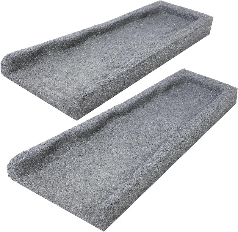 Sekcen 2 Pack Rubber Downspout Splash Block Rain Gutter Down Spout Drain Trays Gray — splash block for downspout
