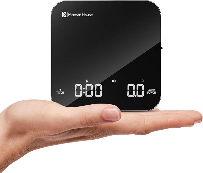Maestri House S2 Espresso Coffee Scale with Timer 0.1g Precision Shot Scale — scale for best home coffee maker travel