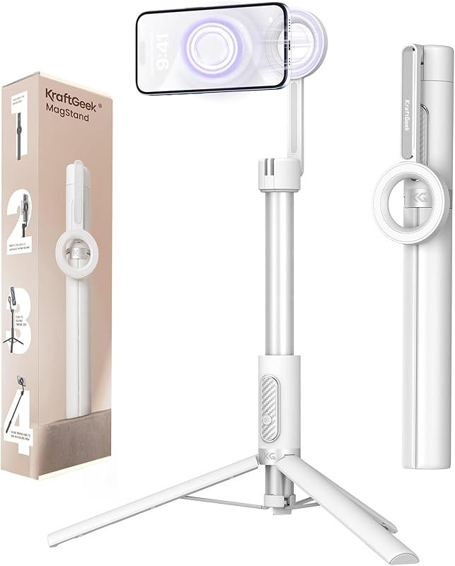 KraftGeek Magnetic Phone Tripod for iPhone, 64" Selfie Stick for Magsafe — MagSafe for best phone tripod under 40