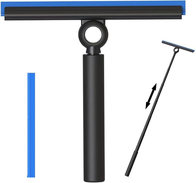 Shower Squeegee for Glass Doors, Squeegee with Long Handle, Telescoping Squeegee for Shower, Extendable Window Cleaner