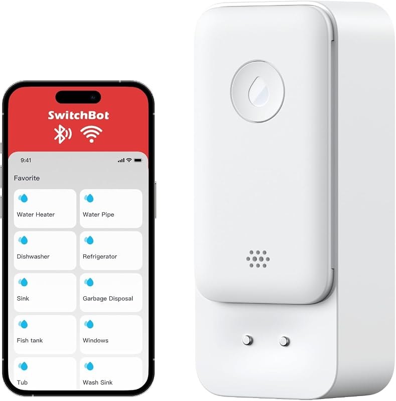 SwitchBot WiFi Water Sensor, Smart Water Leak Detector, 100dB Adjustable Alerts & App Alerts, IP67 Waterproof