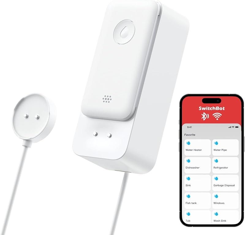 SwitchBot WiFi Water Leak Detector for Home, Water Leak Sensor, 1m Cable — water leak detector heavy duty for water