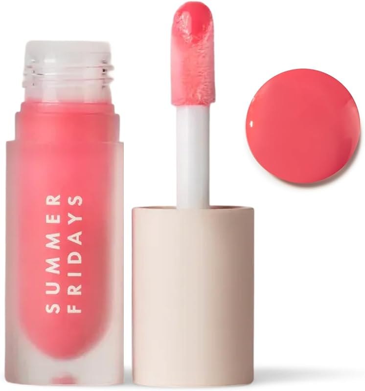 Summer Fridays Dream Lip Oil - Hydrating Tinted Lip Gloss Oil - Non-Sticky Formula with Skincare Benefits for