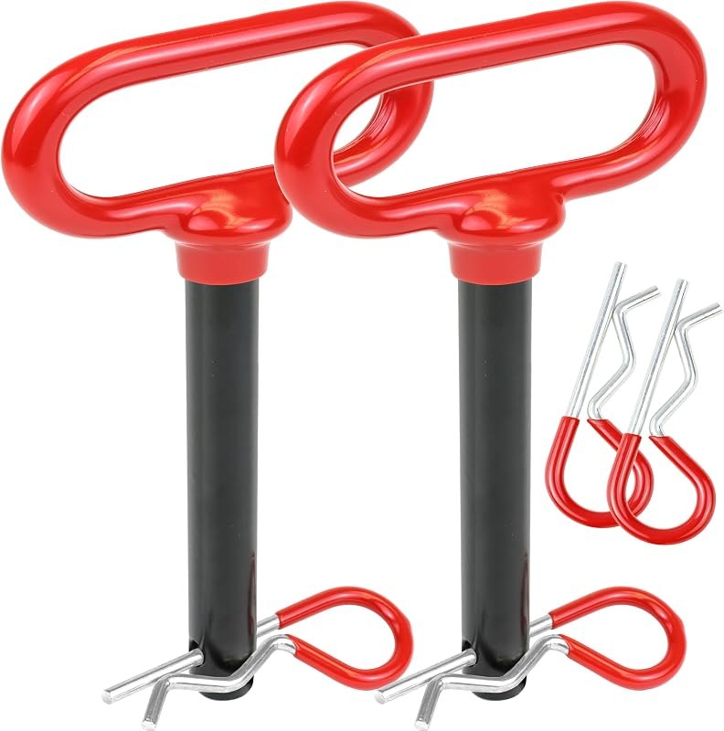 Wellmax 5/8 Hitch Pin for Trailers & Tractors, 2-Pack Clevis Pin, Red — hitch-pin-clip-heavy-duty for tractor hitch