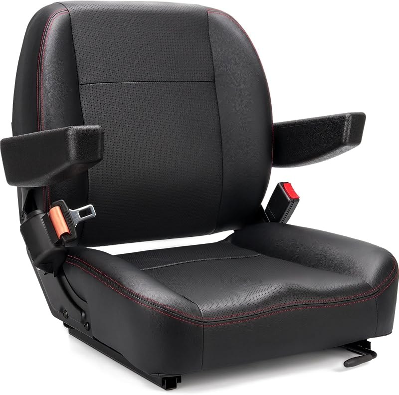 SEATIN Universal Forklift Seat,Tractor Seat,with Micro Switch,Armrest and Safety Belt,for Tractor,Mower,Skid