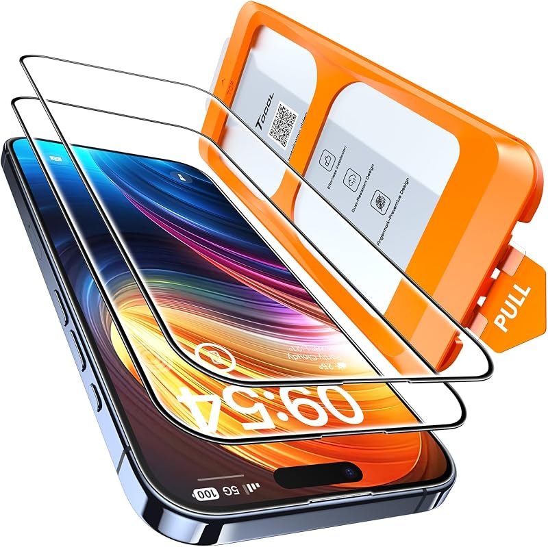 TOCOL for iPhone 15 Pro Screen Protector, Clear — screen protector for best iPhone 15 Pro accessories