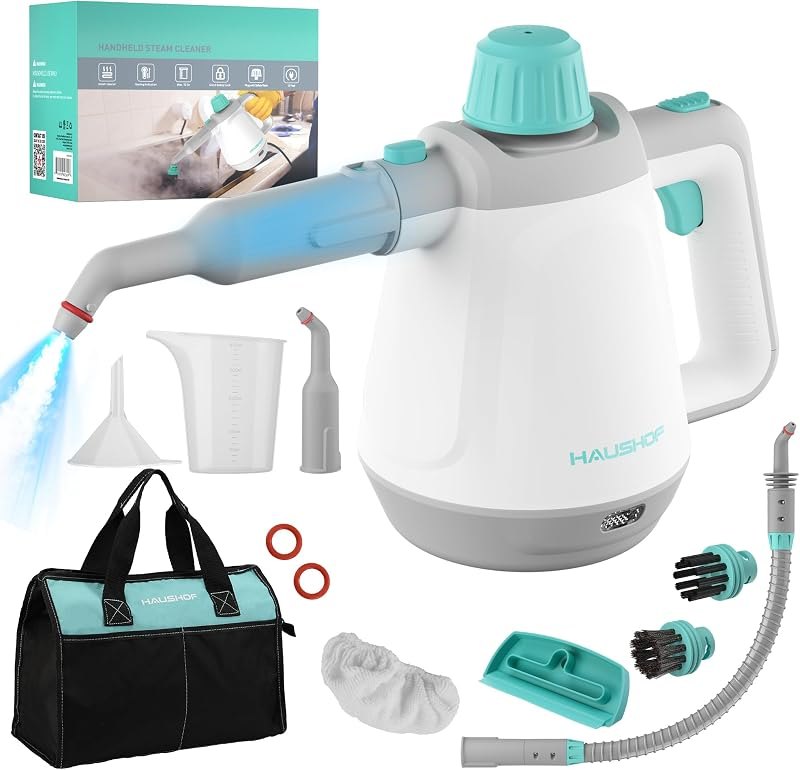 HAUSHOF Handheld Steam Cleaner, 11 pcs Accessories — handheld steam cleaner heavy duty for handheld steam cleaner