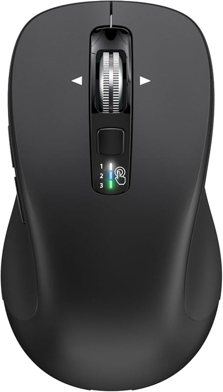 CITLLA Wireless Bluetooth Mouse (USB + BT1 + BT2), Full Size, 4-Way Scrolling, Multi-Device Silent Mouse for Computer