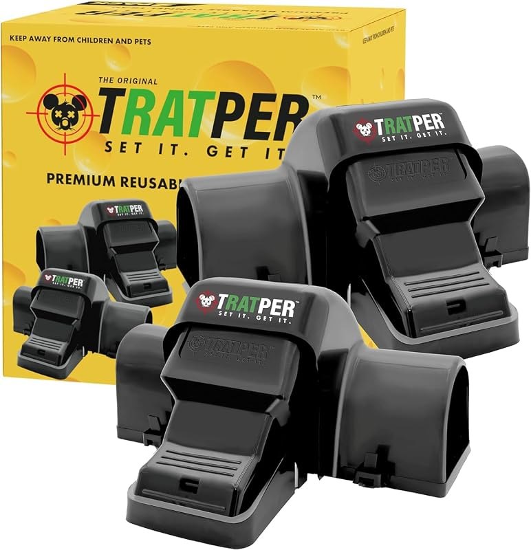 TRATPER Rat and Chipmunk Traps. Prevents Accidental Triggering with Dual Tunneled Design. Covered Snap Traps for