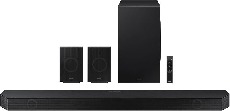 Q990D 11.1.4ch Soundbar w/Wireless Dolby Atmos Audio, Rear Speaker Included, Q-Symphony, SpaceFit Sound Pro, Adaptive