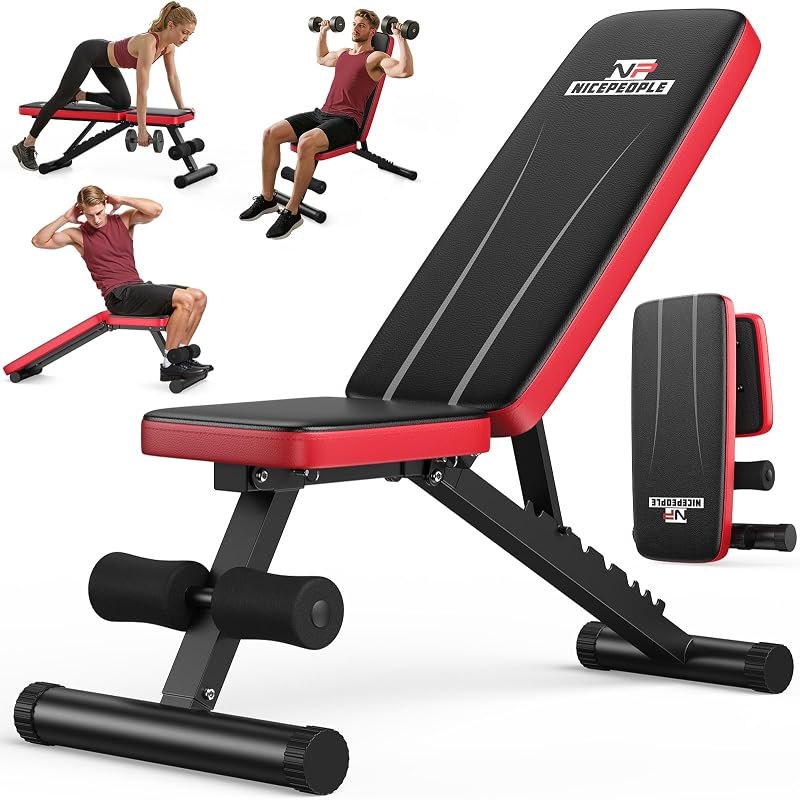 NICEPEOPLE Adjustable Weight Bench for Home Gym, 660LBS Capacity Workout Bench with 8 Backrests for Chest Shoulders