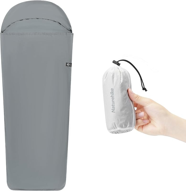 Naturehike 4.5oz Ultralight Washable Sleeping Bag Liner, Lightweight Adult Sleep Sack & Travel Sheets for Backpacking