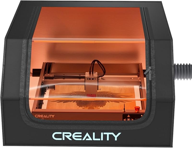 Creality Laser Engraver Enclosure, Fireproof and Dustproof Laser Cutter Protective Cover 27.5x28.3x15.7in with Fan and