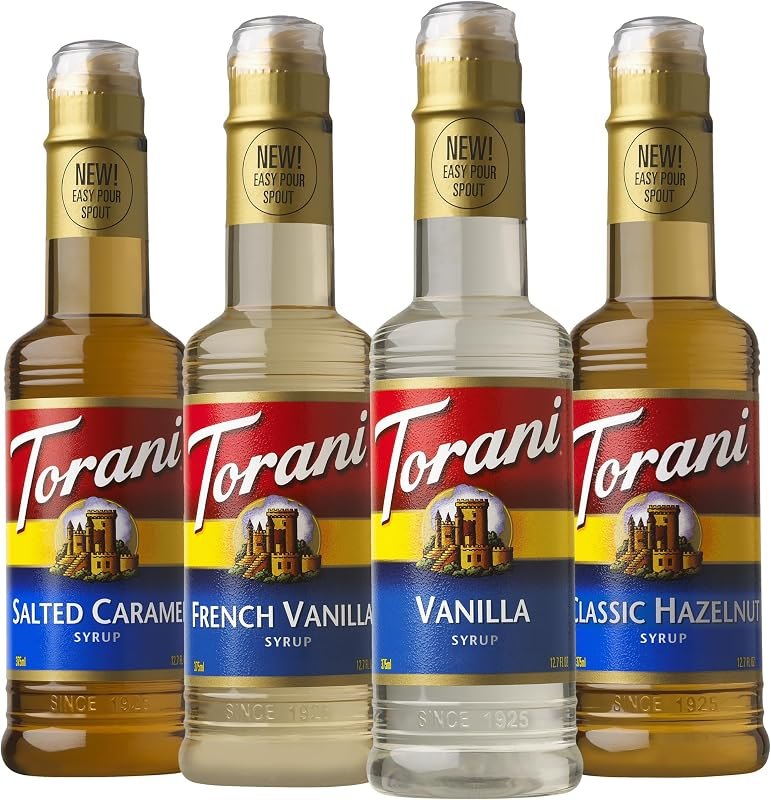 Torani Flavored Drink Syrup Café Variety Pack, 12.7 fl oz, Set of 4 — Coffee kit for coffee