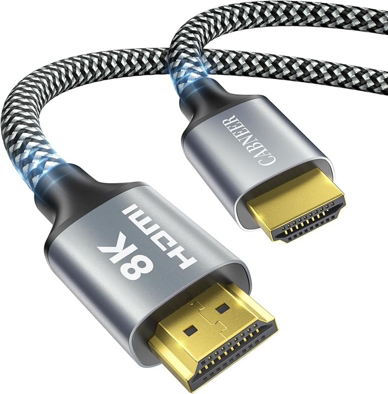 8K HDMI Cable 40 ft, 48Gbps High Speed HDMI 2.1 Cable, Braided HDMI Cable 2.1 8K 60Hz 4K 120Hz Support for HDR eARC