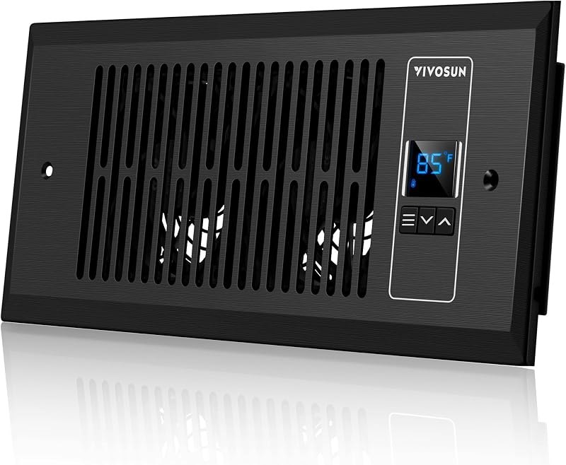 VIVOSUN Quiet Register Booster Fan, Smart Register Vent with Thermostat Control, Fits 4”×10” Register Holes, Heating