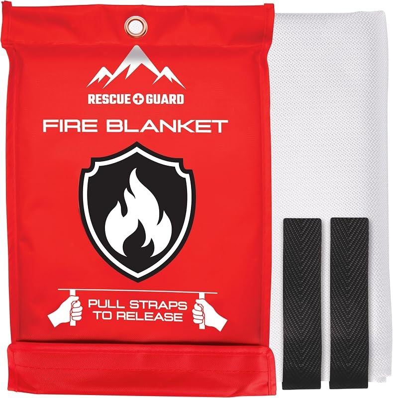 40”x40” 1 Pack Fire Blanket for Home and Kitchen Firemen Safety Gifts — fire blanket kitchen for fire blanket kitchen