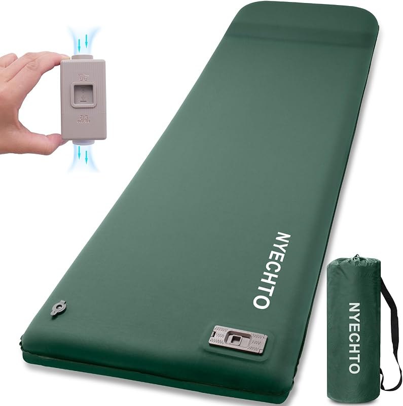 Self Inflating Sleeping Pad with Electric Pump, 30s Inflate Memory Foam Mat — pump for best sleeping pad camping under