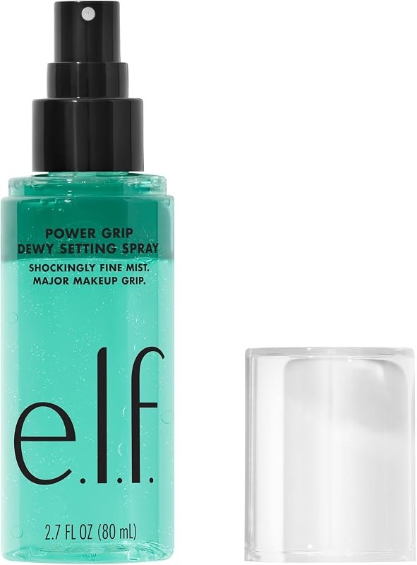 e.l.f. Power Grip Dewy Setting Spray, Hydrating Mist, Dewy Glow Finish — hydrating setting spray for makeup setting
