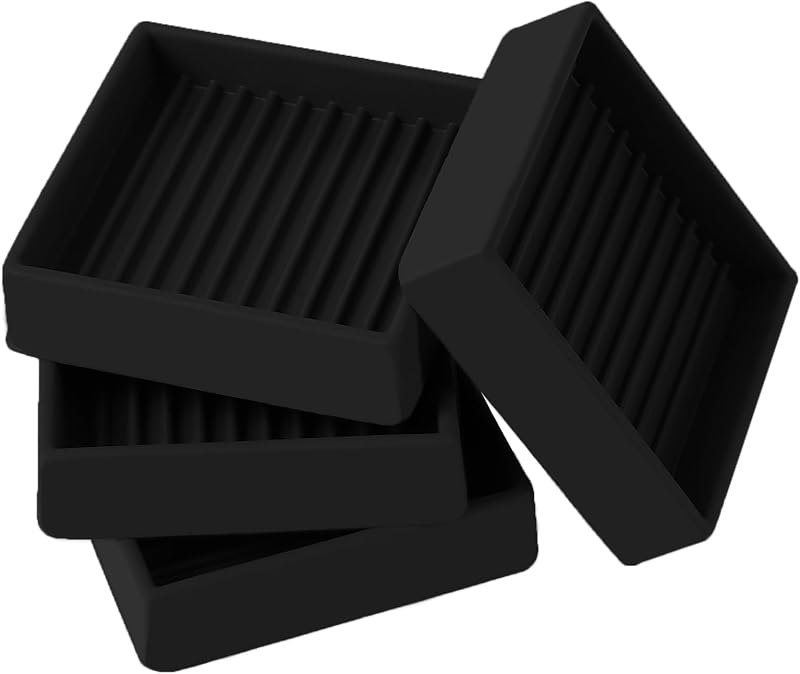 Jayen Non Slip Furniture Caster Cups Coasters Pads for Hardwood Floors, 2x2 — frame grips for hive tool durable heavy
