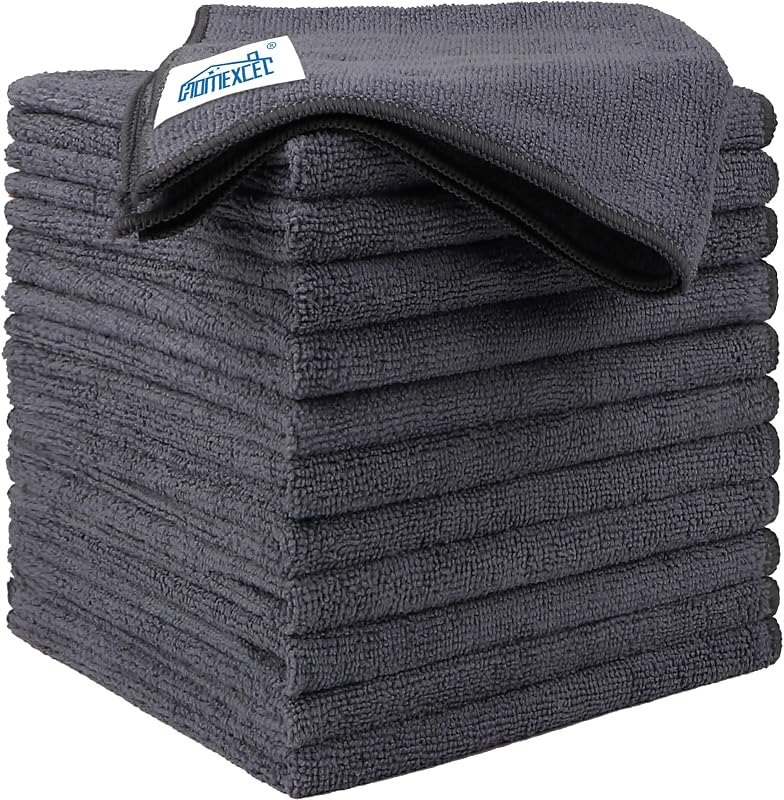 HOMEXCEL Microfiber Cleaning Cloth 12 Pack, 12.5 x 12.5 inch Microfiber Towels for Cars, Ultra Absorbent Washing