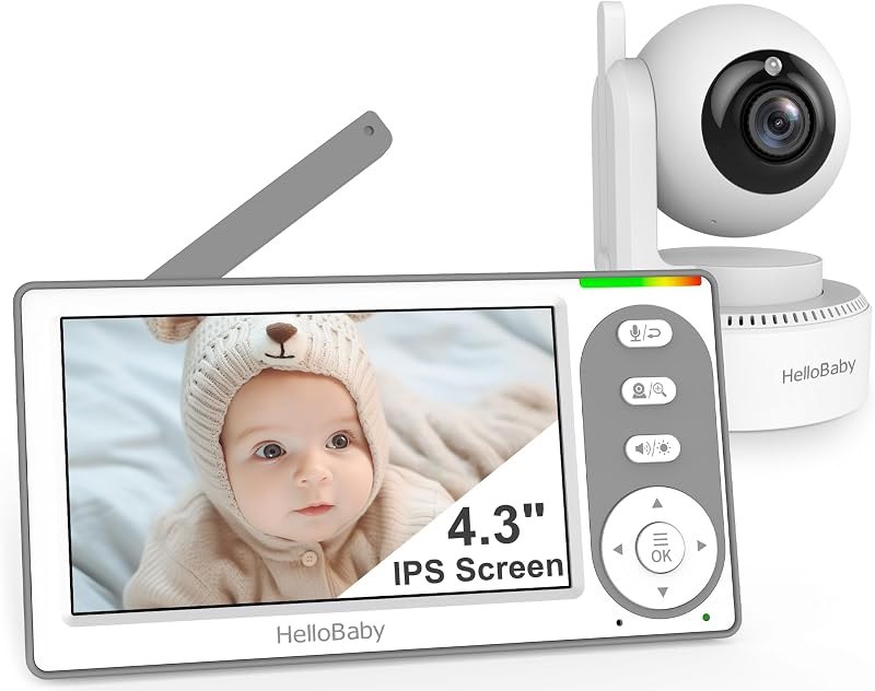 HelloBaby 4.3'' Video Baby Monitor No WiFi, 30 Hours Battery — video for best baby monitor under 40