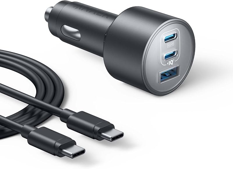 Anker 167.5W Max 3-Port Ultra-Compact USB C Fast Charging Car Charger — charger for best car organizer