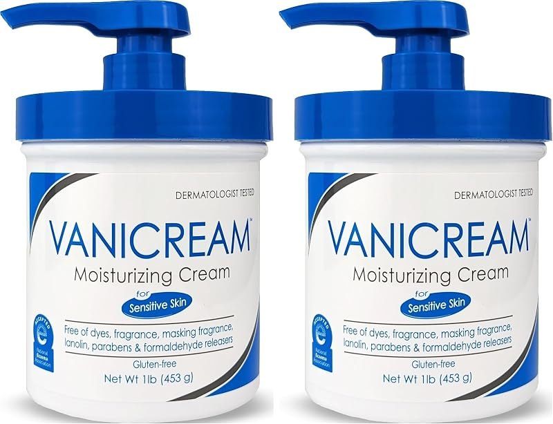 Vanicream Moisturizing Cream with Pump Dispenser, 16 Oz, Pack of 2, Formulated without Common Irritants for Sensitive