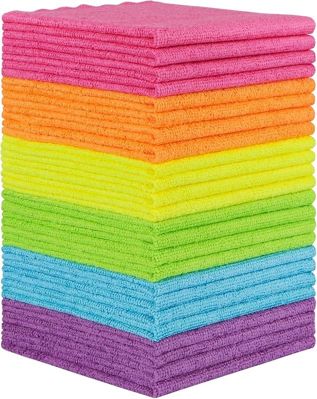 Orighty Microfiber Cleaning Cloth - 24 Pack, Cleaning Rags 12x11 inch — Cloths, mops, and cleaners that do t for