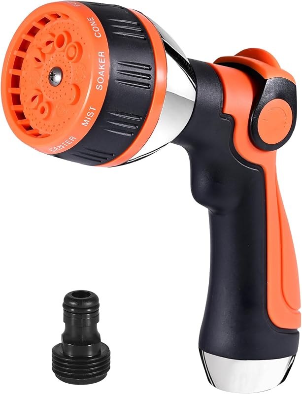 YAMATIC Heavy Duty Garden Hose Nozzle, 10 Adjustable Spray Patterns, 1PCS — thumb control nozzle for metal hose nozzle