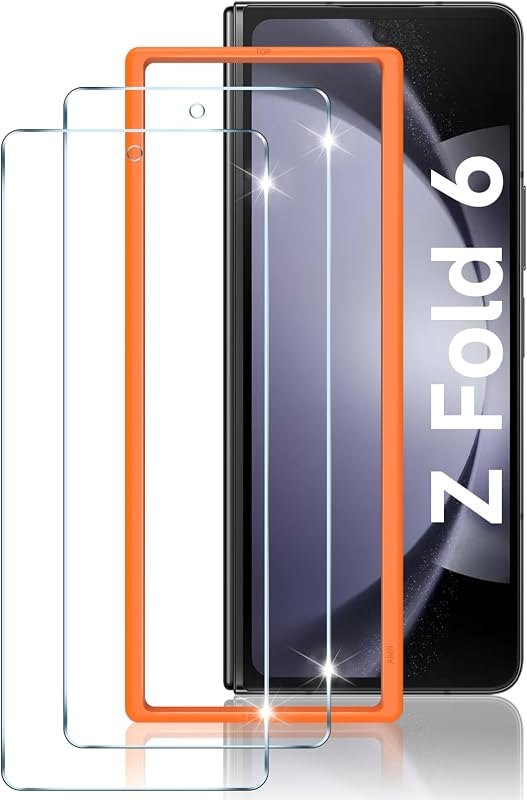 LYWHL 2-Pack Samsung Galaxy Z Fold 6 Screen Protector, Tempered Glass Front Screen Protector for Galaxy Z Fold 6 with