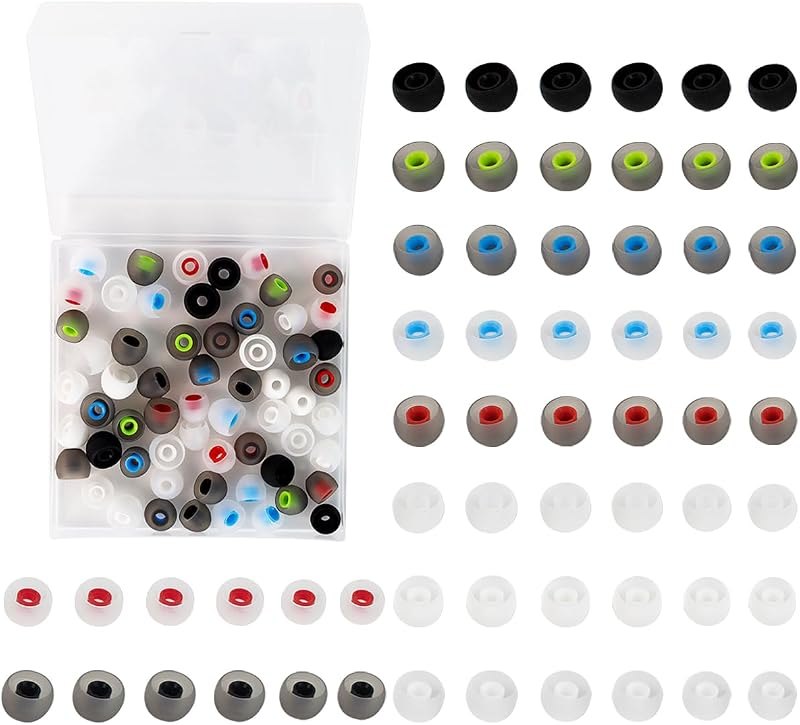 60Pack Earbuds Replacement Tips Silicone, 10 Colors 3 Sizes S/M/L — Earbuds, headphones, and speakers wo for earbuds