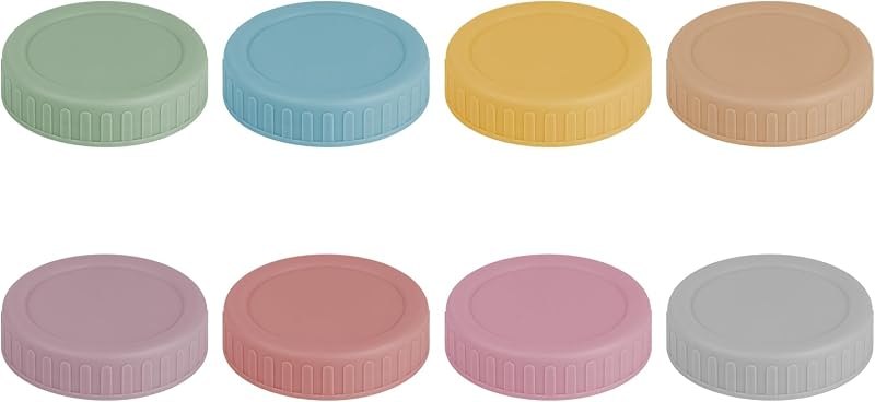 Vaincre 8PCS Regular Mouth Plastic Mason Jar Lids, Leak Proof — best mason jar lids regular mouth for mason jar lids