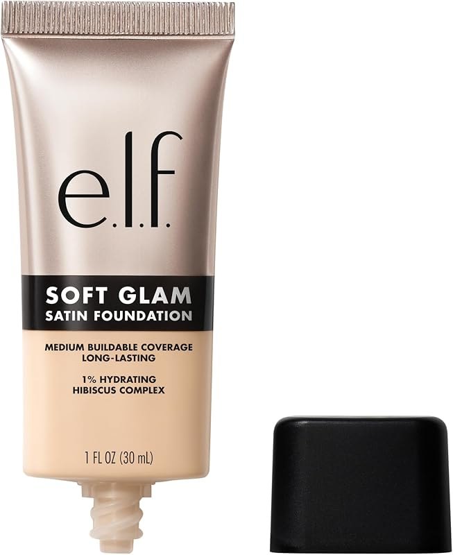 e.l.f. Soft Glam Satin Foundation, Medium Coverage, 13 Fair Neutral — non comedogenic foundation replaceme for non