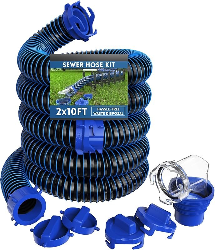 DUMPMAN RV Sewer Hose Kit, 2 * 10 Ft Sewage Hose