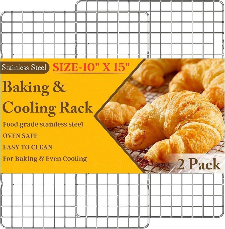 2 PCS Cooling Racks for Cooking and Baking, 10" x 15", Silver — Baking for home for best Baking