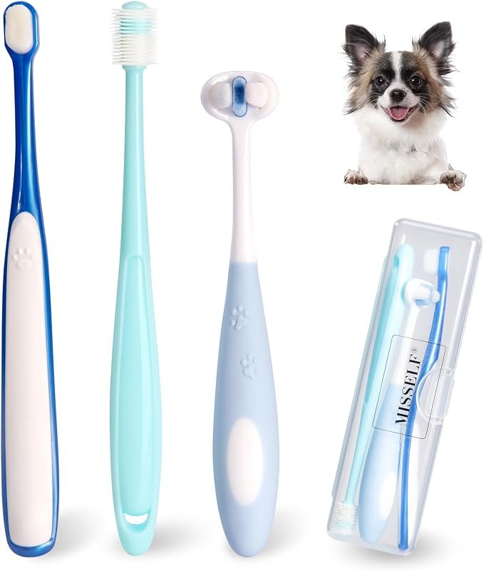 Ultra Soft Nano Dog Toothbrush Kit for Small Breed Pet 3 Styles — toothbrush for best dog accessories travel compact