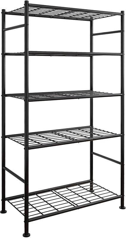 Sakugi Storage Shelves - 5 Tier Shelf Organizer, Heavy Duty Garage Shelving Unit with Leveling Feet, Stable Metal