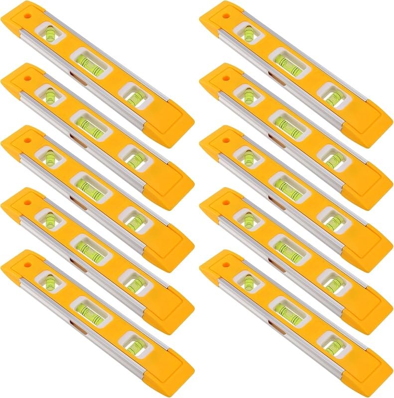 10 PCS 9 Inch Torpedo Level, Accurate Leveler Tool Torpedo Level Magnetic, Plastic Spirit Level for Measuring, Testing