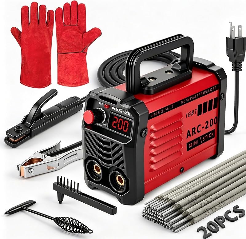 Hpoouo 200Amp 20PCS Rods Stick Welder, Super MINI Portable Welding Machine