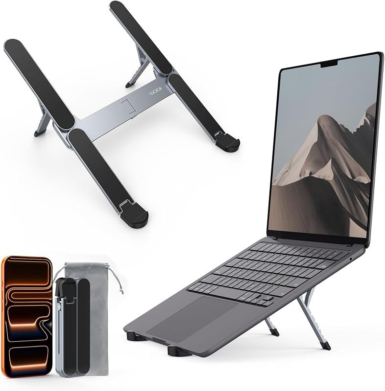 Packable laptop stands for hotels, RVs, and carry-on kits