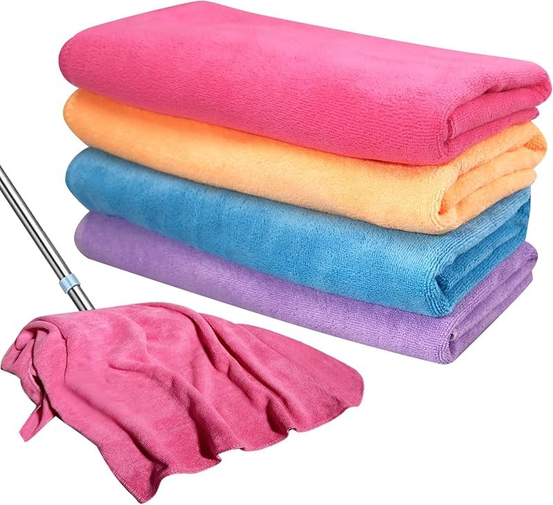 4 Pcs Extra Large Microfiber Cleaning Cloth, Multicolor — microfiber cleaning cloth pack for microfiber cleaning cloth