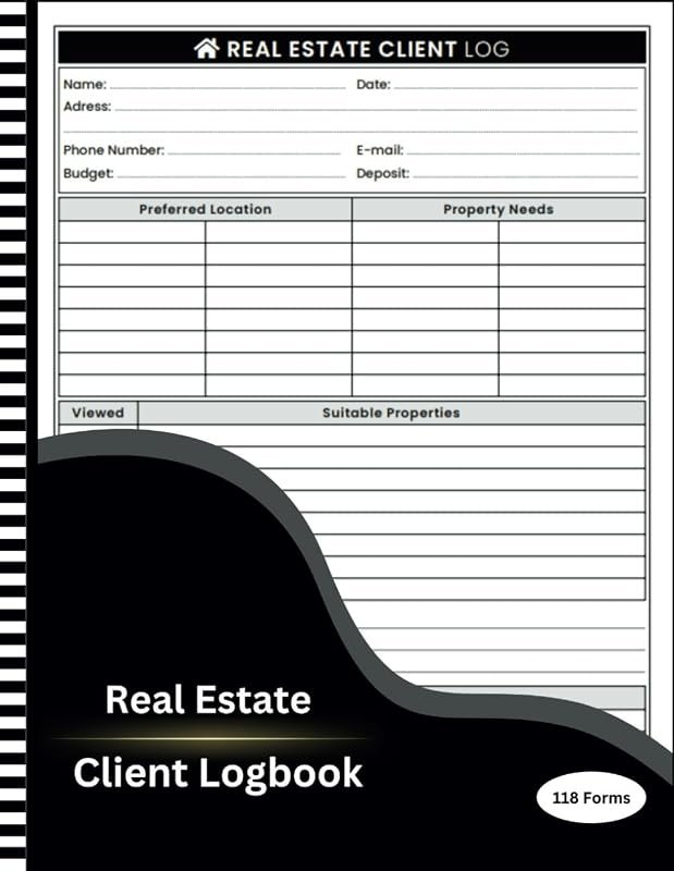 Real Estate Client Log Book: Realtor Client Notebook for Real Estate Agent’s Customer, Tracker for Real Estate Agents