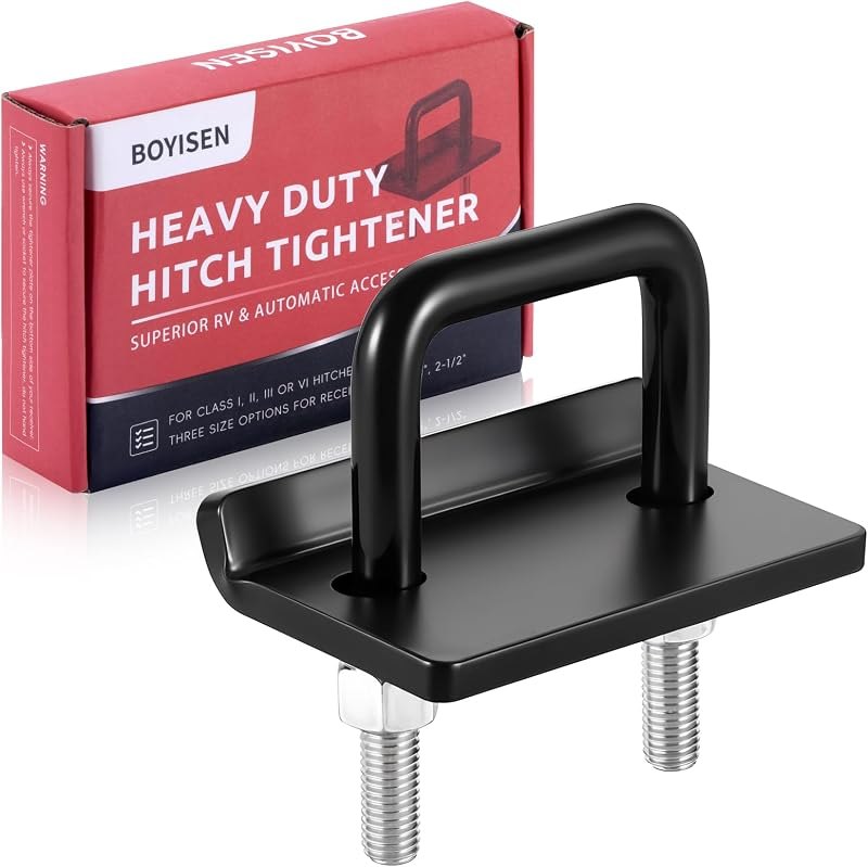 BOYISEN Anti Rattle Hitch Tightener for 1.25 Inch, Black — hitch-tightener for trailer hitch under 30 budget