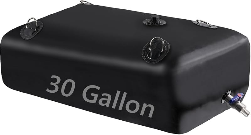 Rodelna Foldable Portable Water Tank - 30 GAL Large Water Storage with 3/4" PVC Spigot and Hose Kit for Camping