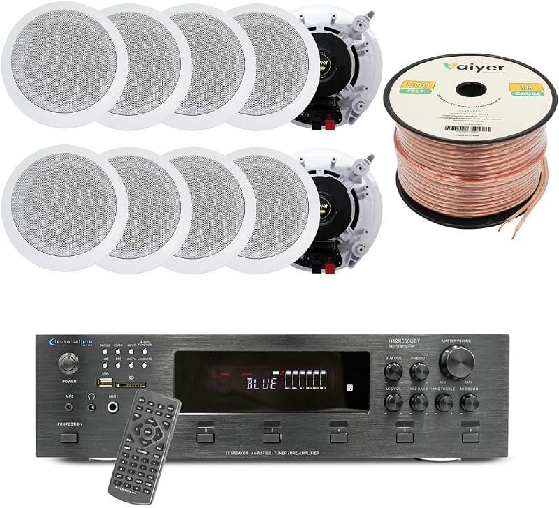 Vaiyer Home Audio System Kit, 6-Channel 6000 Watts Bluetooth Amplifier — Audio for home for audio kit